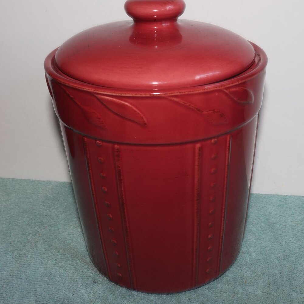 Signature Sorrento Debby Segura large Burgundy Red Canister 2001